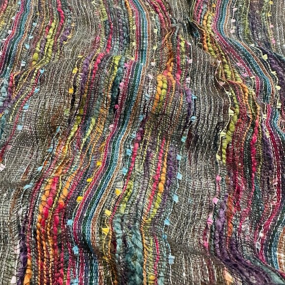 Anika Dali Infinity Scarf Cowl Snood Multicolor Threads Silver Shimmer 34x17” - Picture 3 of 8